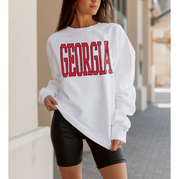 White Georgia Sweatshirt - Picture 1 of 2